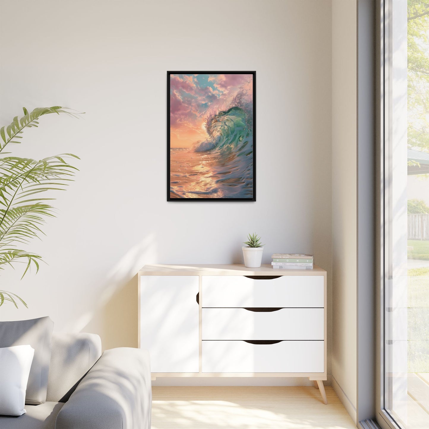 Ocean Wave Framed Canvas Print