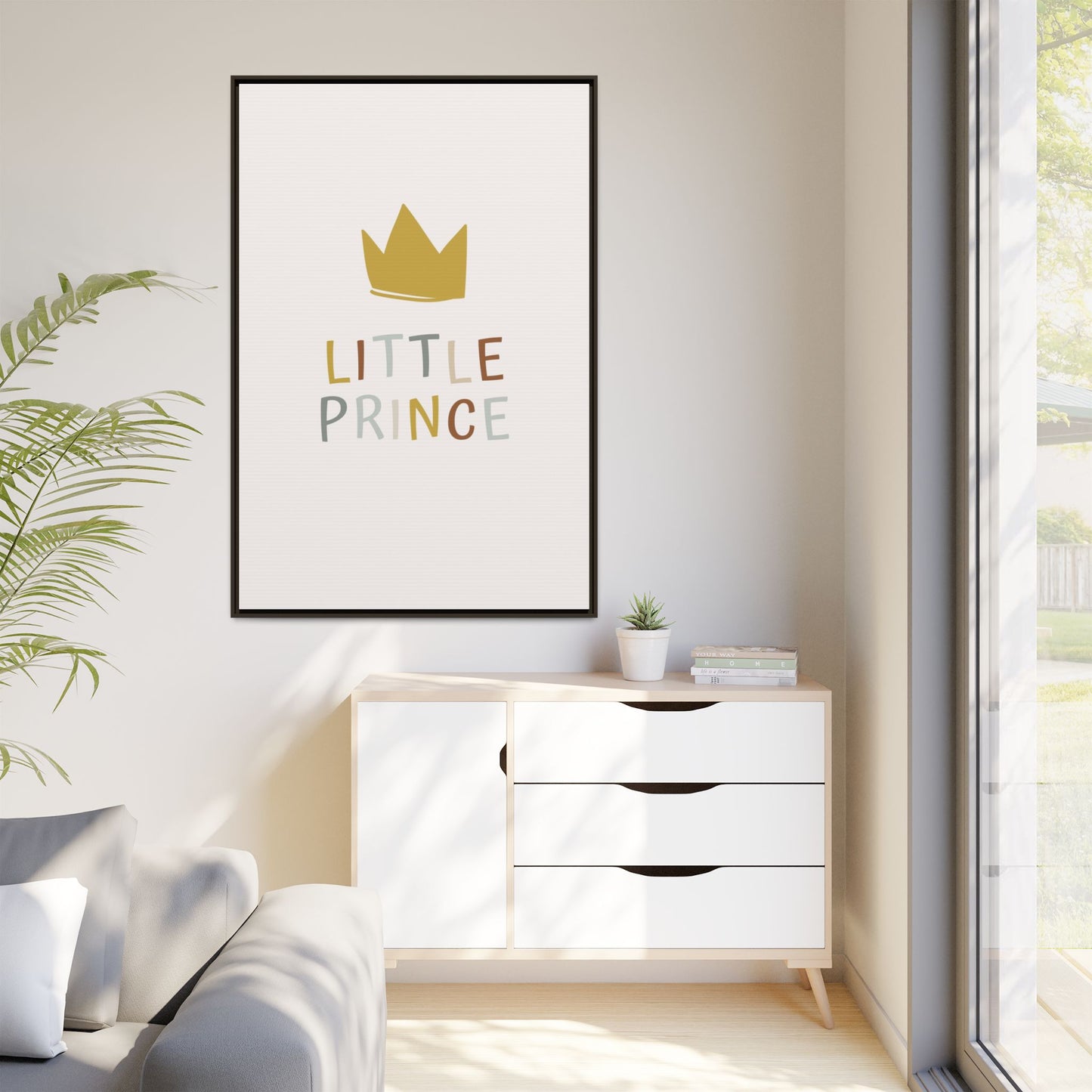 Framed Canvas Art Print, Little Prince Wall Decor, Kids Room Decoration, Nursery Art, Gift for Baby Shower, Toddler Room Aesthetic