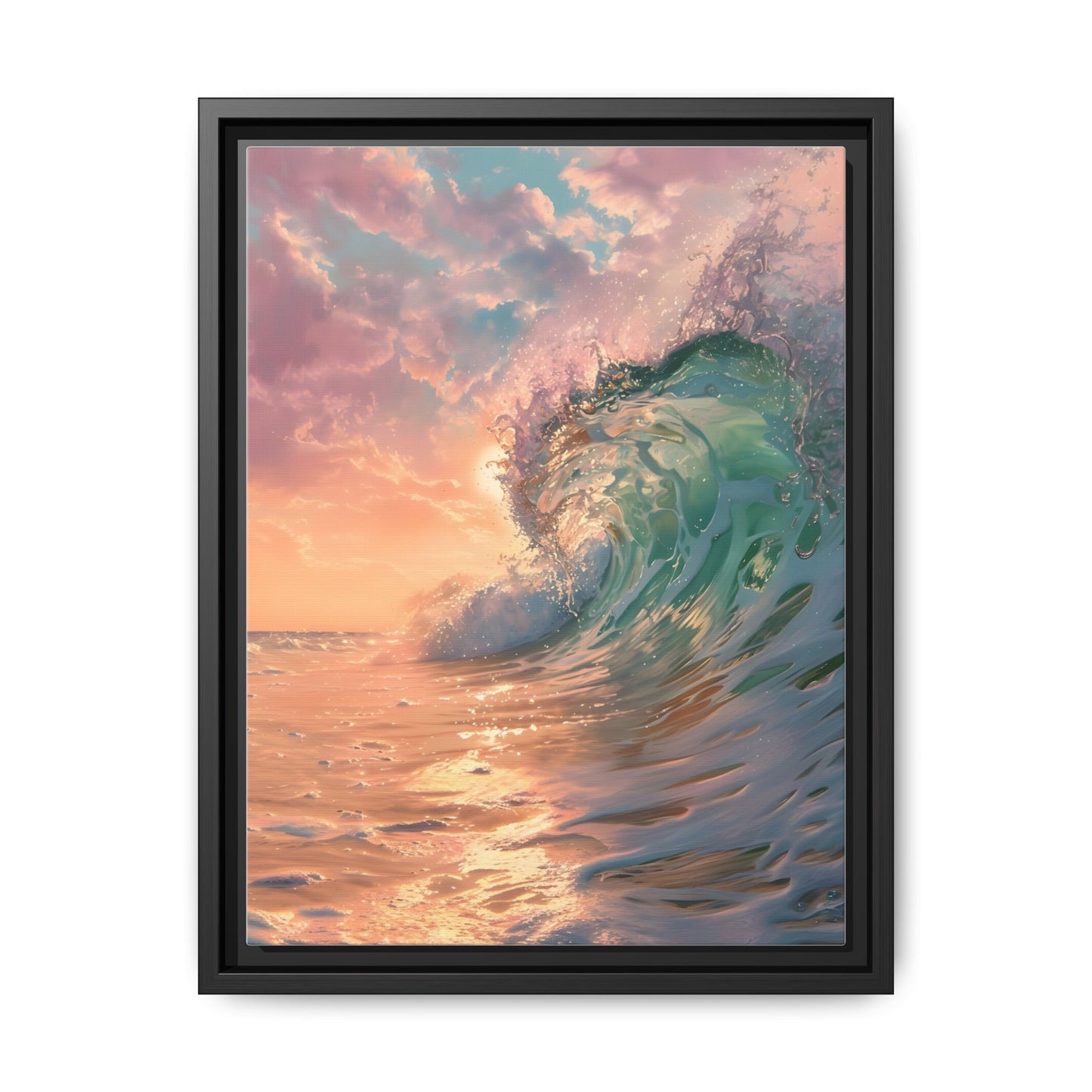 Ocean Wave Framed Canvas Print