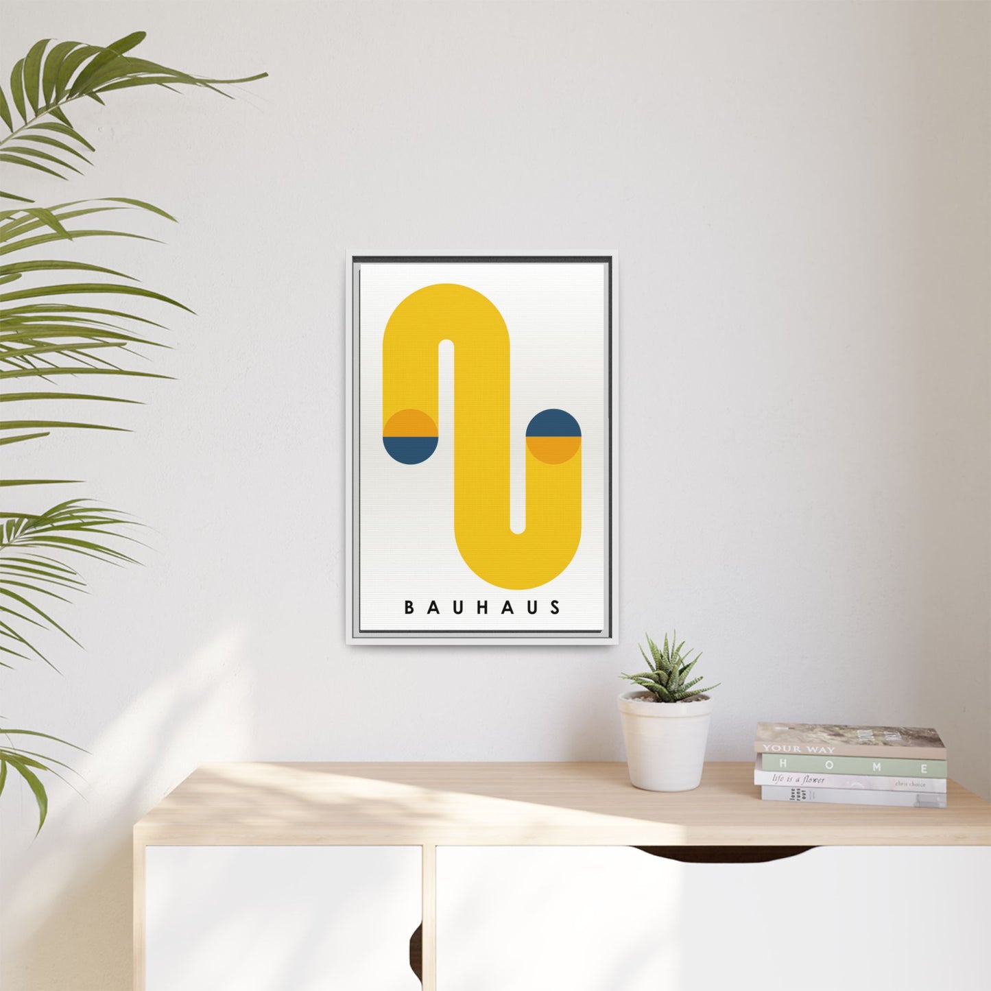 Bauhaus-Inspired Framed Matte Canvas Art - Modern Wall Decor