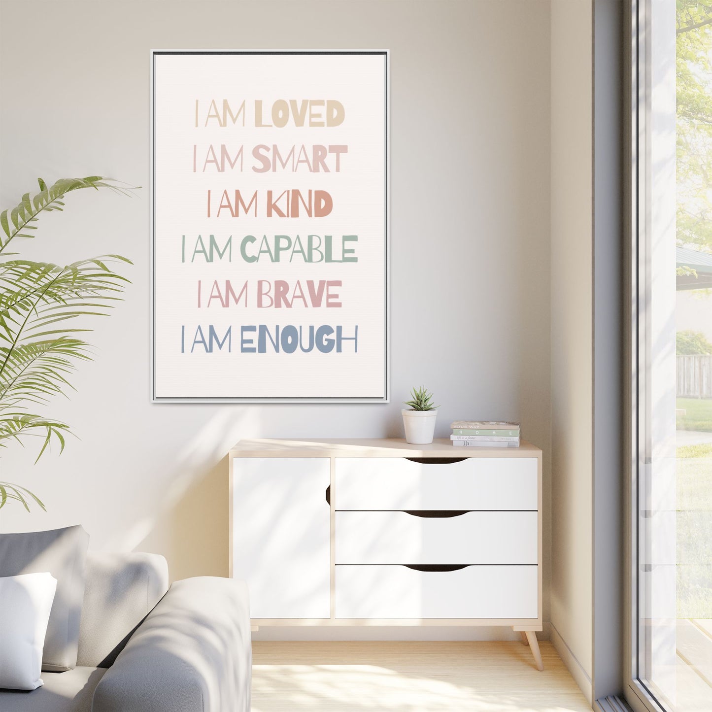 Inspirational Wall Art Print, Positive Affirmation Decor, Mindfulness Gift, Motivational Artwork, Home Office Wall Decor, Uplifting Canvas