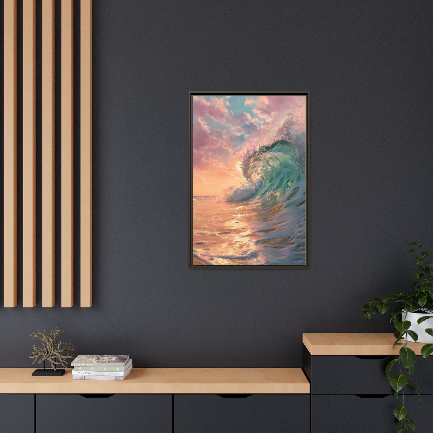 Ocean Wave Framed Canvas Print