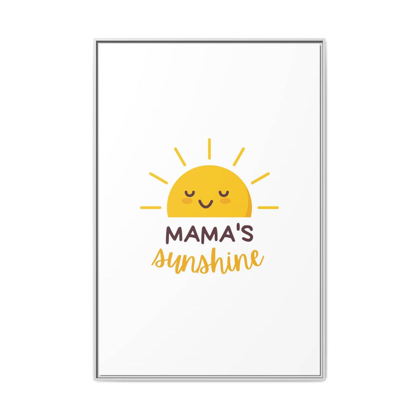 Framed Canvas Art Print, Cheerful Sun Decor for Mother's Day, Kids Room Wall Art, Positive Vibes Poster, Gift for Moms