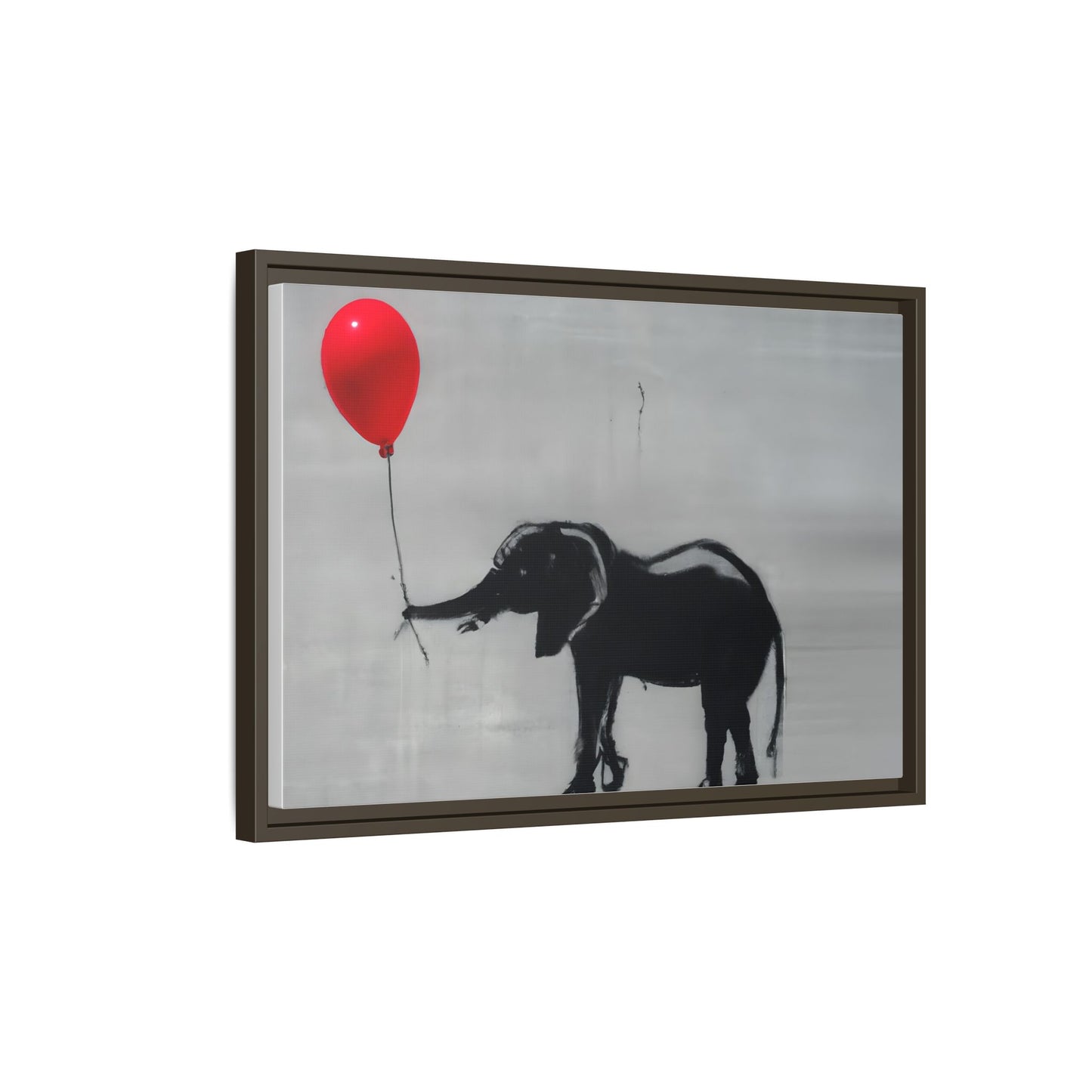 Framed Elephant Canvas Art - Playful Balloon Design
