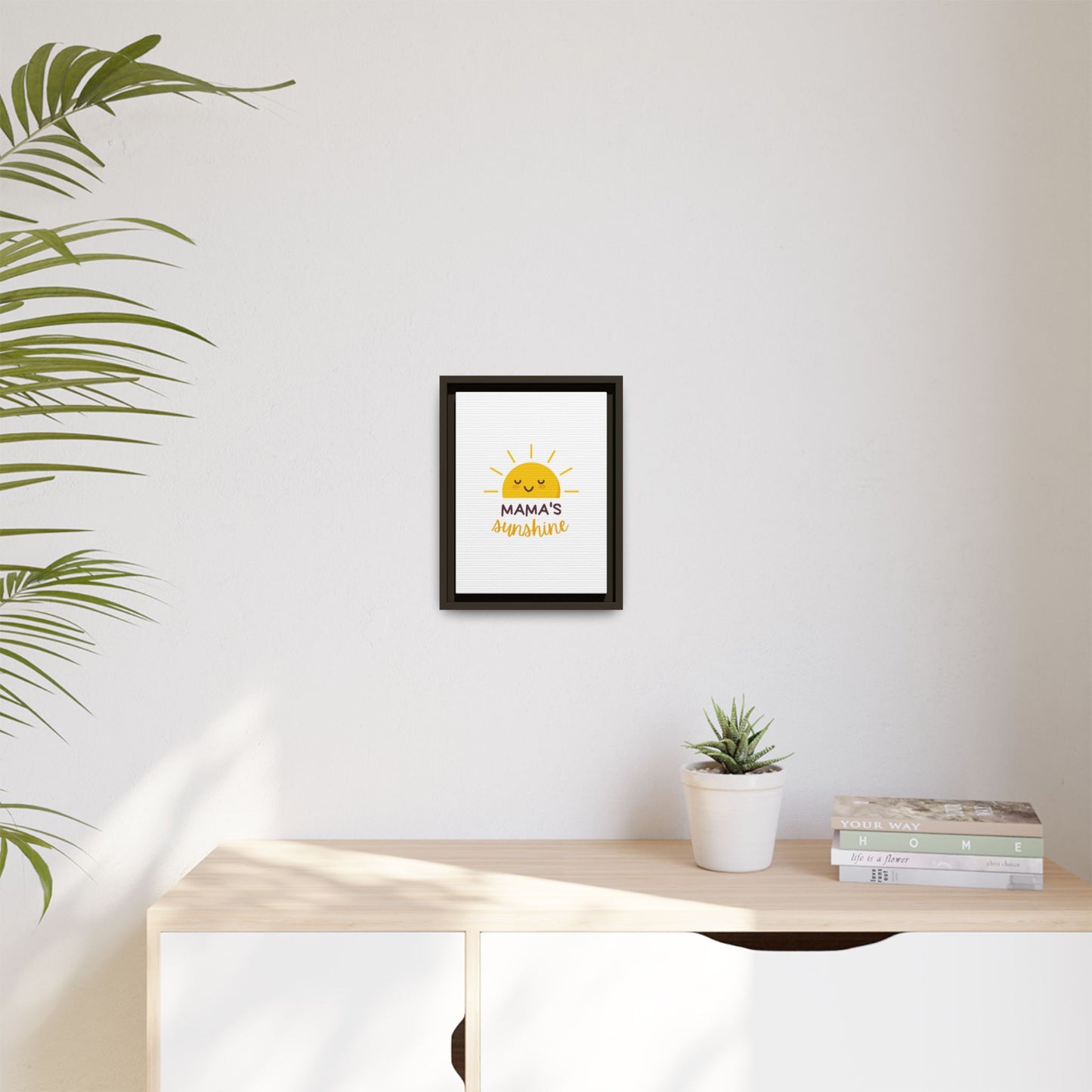 Framed Canvas Art Print, Cheerful Sun Decor for Mother's Day, Kids Room Wall Art, Positive Vibes Poster, Gift for Moms