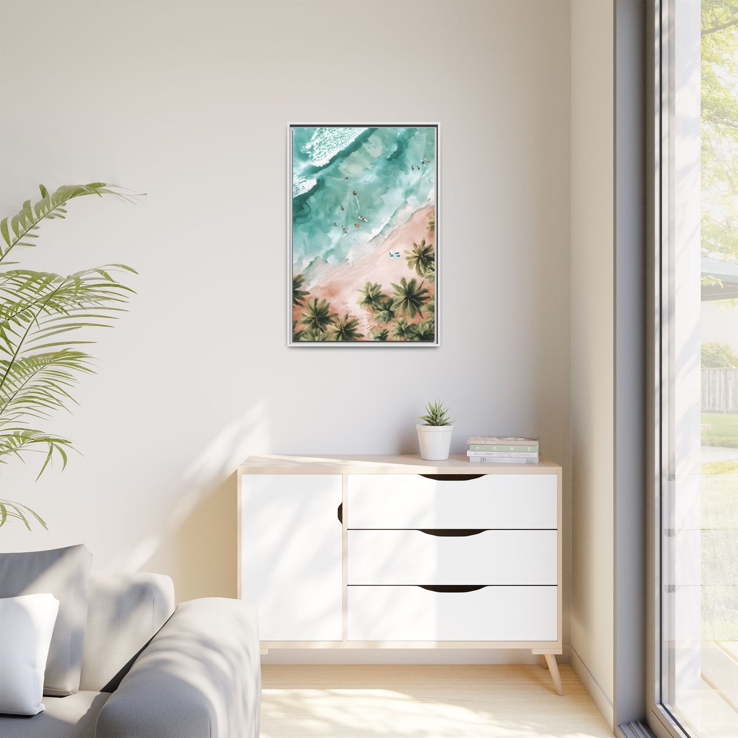 Tropical Wall Art Print, Coastal Decor, Beach Vibes, Framed Art, Summer Aesthetic, Gallery Wall Decoration, Gift for Beach Lovers