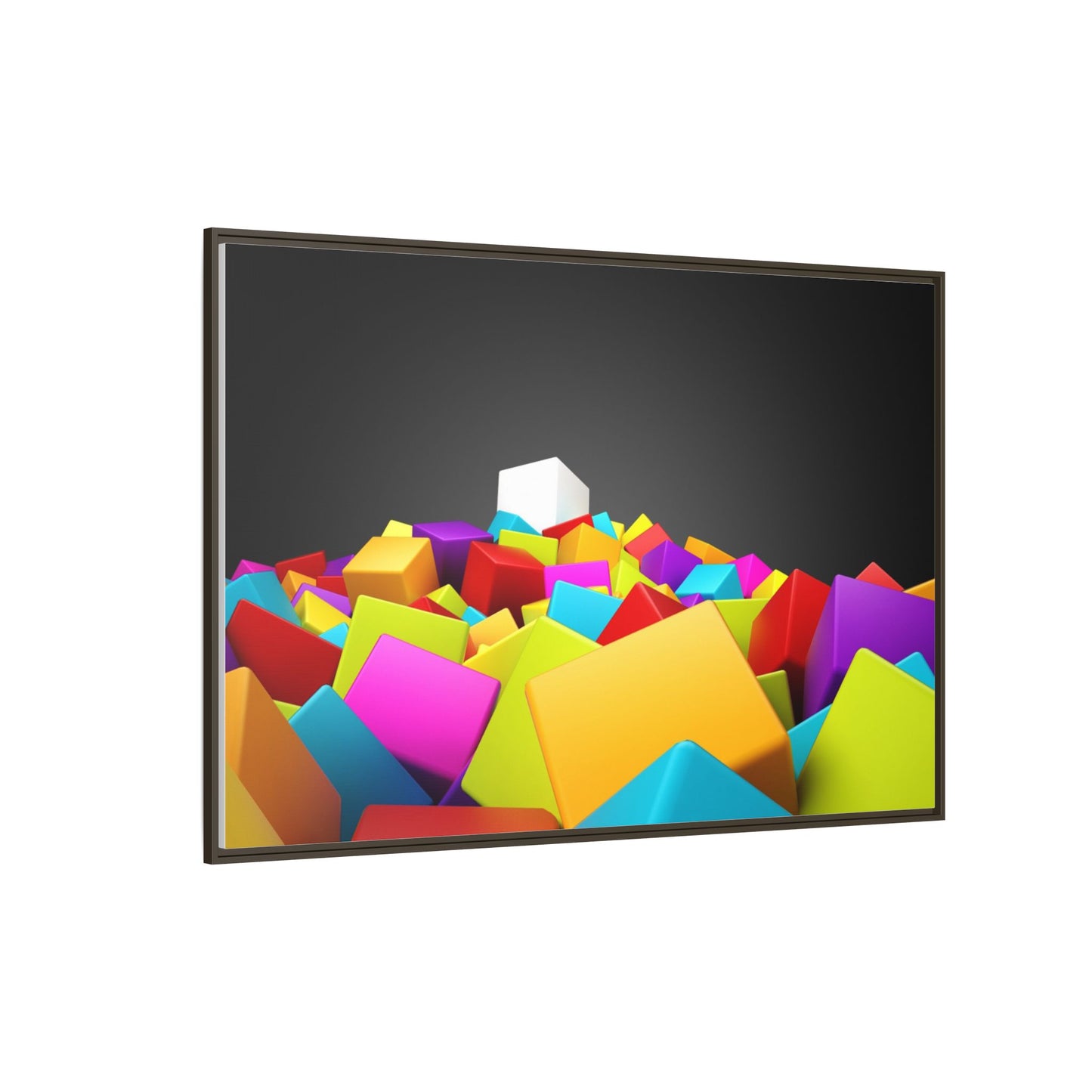 Vibrant Multi-Color Framed Canvas Art - Modern Geometric Decor