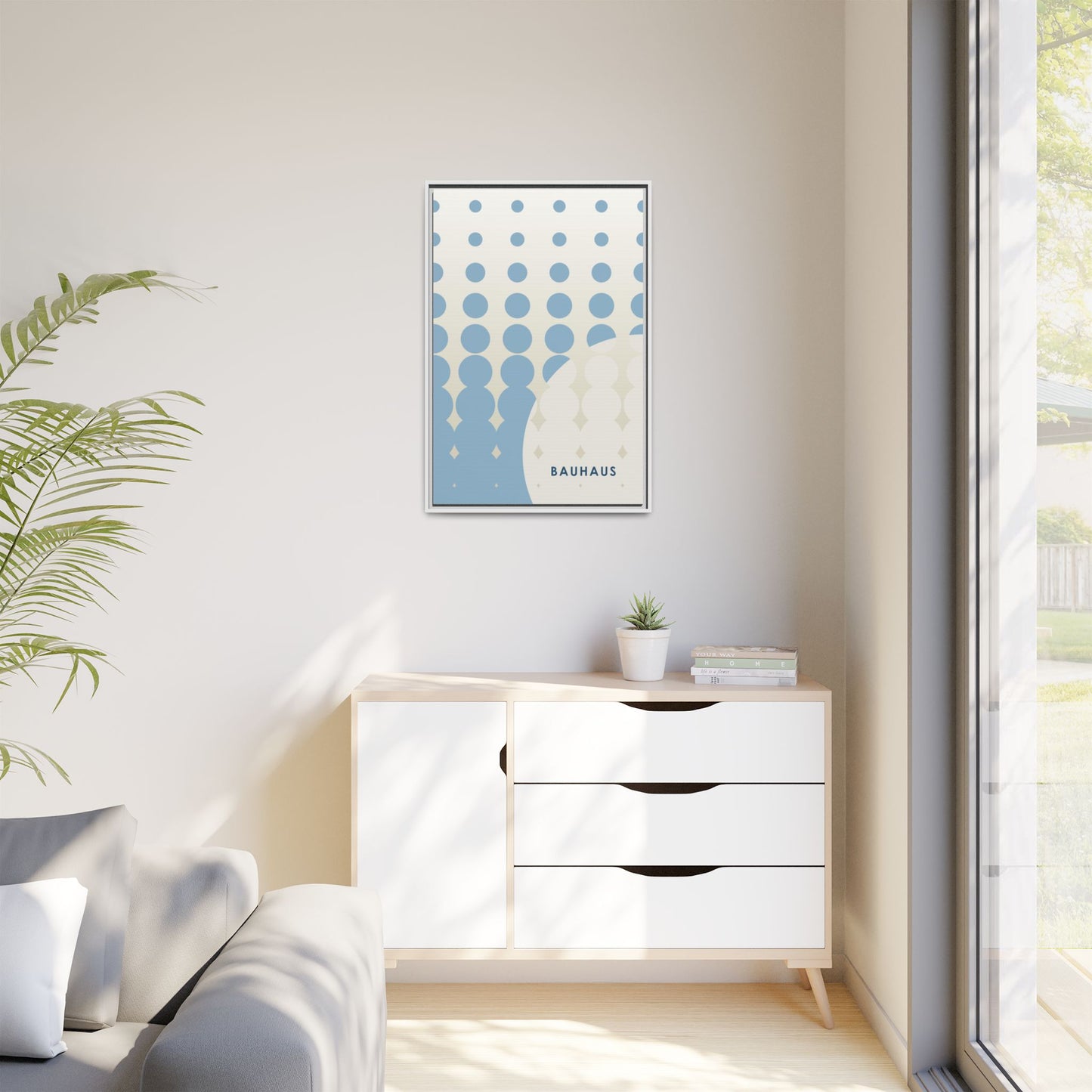 Bauhaus Abstract Framed Matte Canvas Wall Art - Modern Home Decor