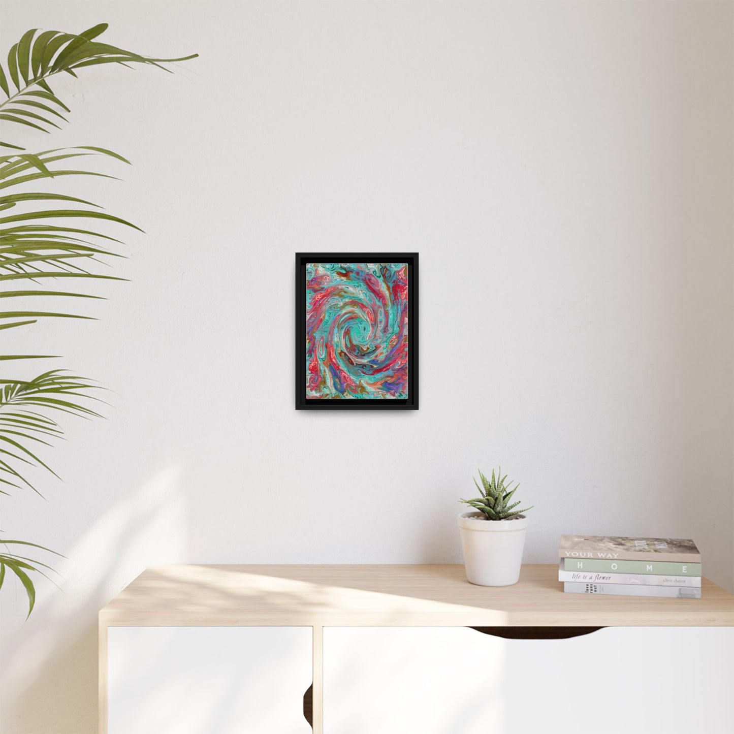 Vibrant Swirl Art Print - Multi-Color Framed Canvas Decor