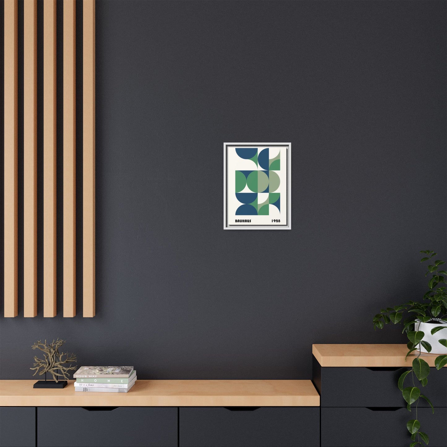 Modern Geometric Wall Art Print - Framed Multi-Color Canvas