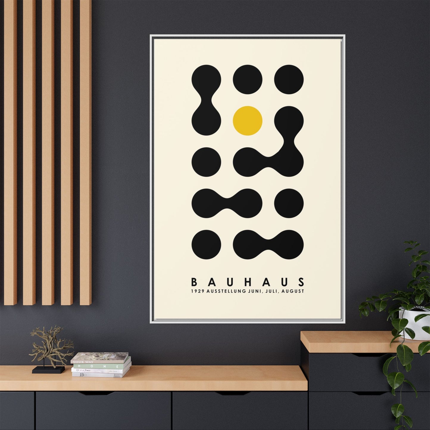 Bauhaus Inspired Framed Canvas Art - Modern Wall Decor