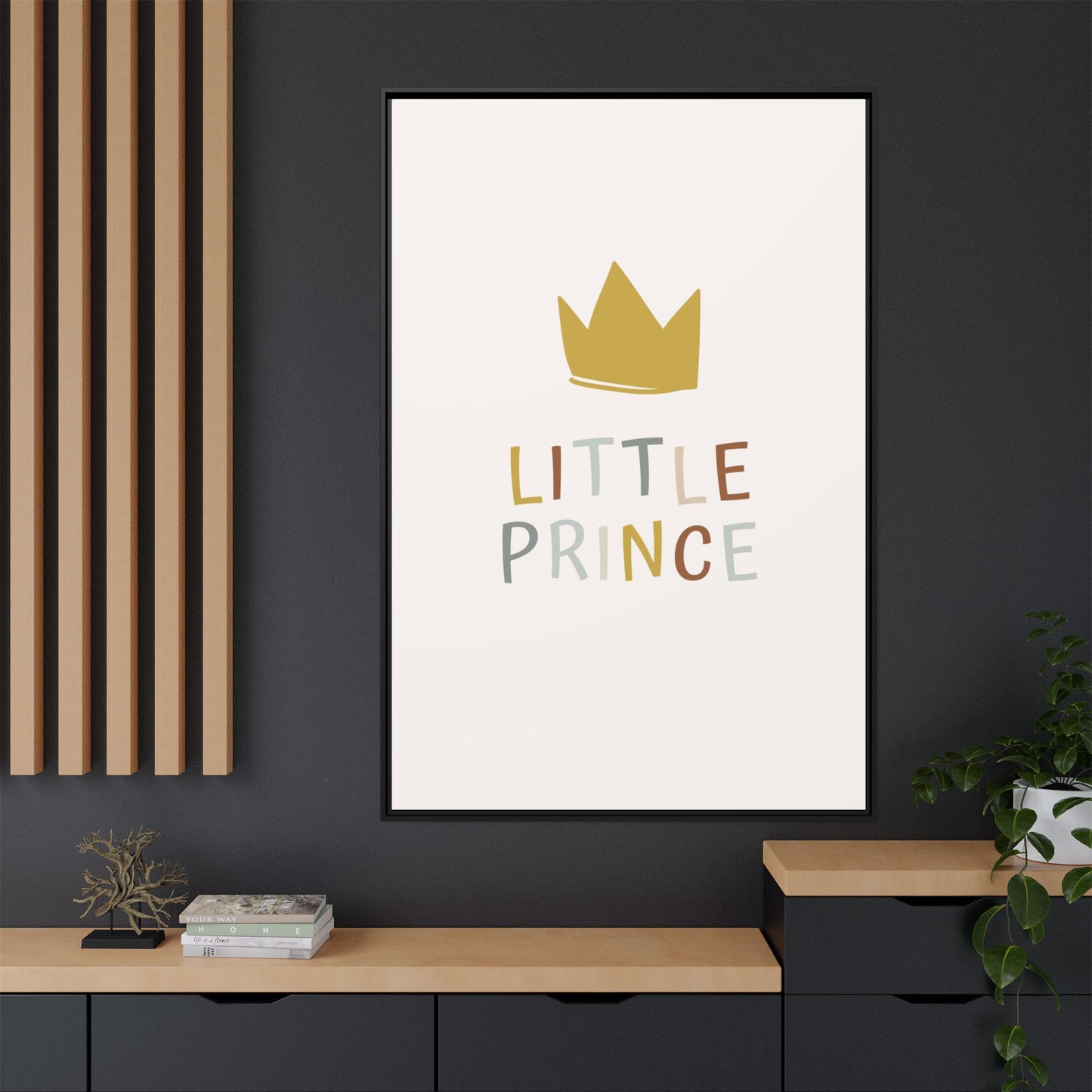Framed Canvas Art Print, Little Prince Wall Decor, Kids Room Decoration, Nursery Art, Gift for Baby Shower, Toddler Room Aesthetic