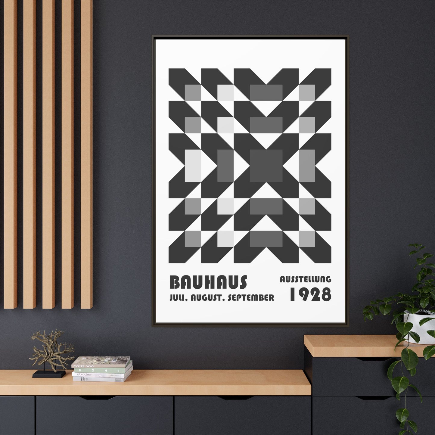 Bauhaus Abstract Framed Canvas Art - Modern Wall Decor for Design Lovers