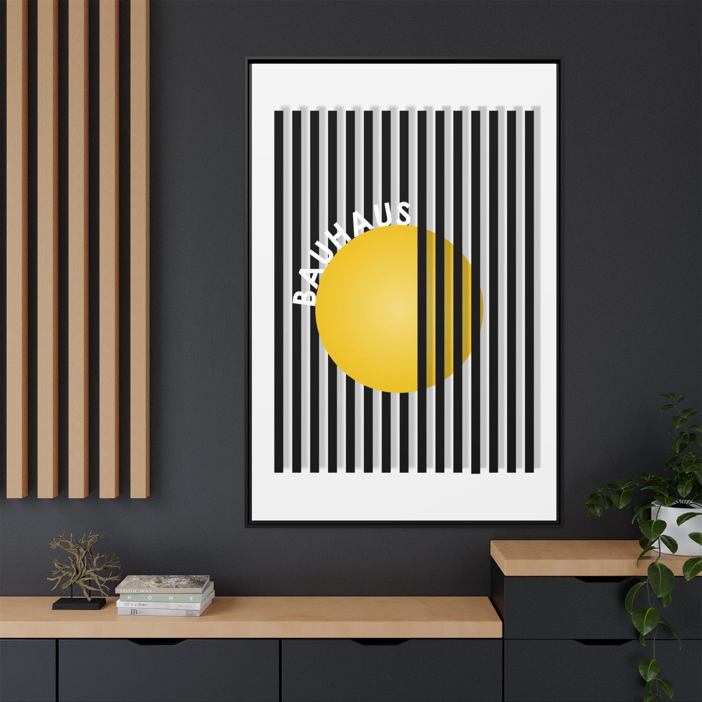 Bauhaus Art Canvas Framed Print - Modern Multi-color Wall Decor
