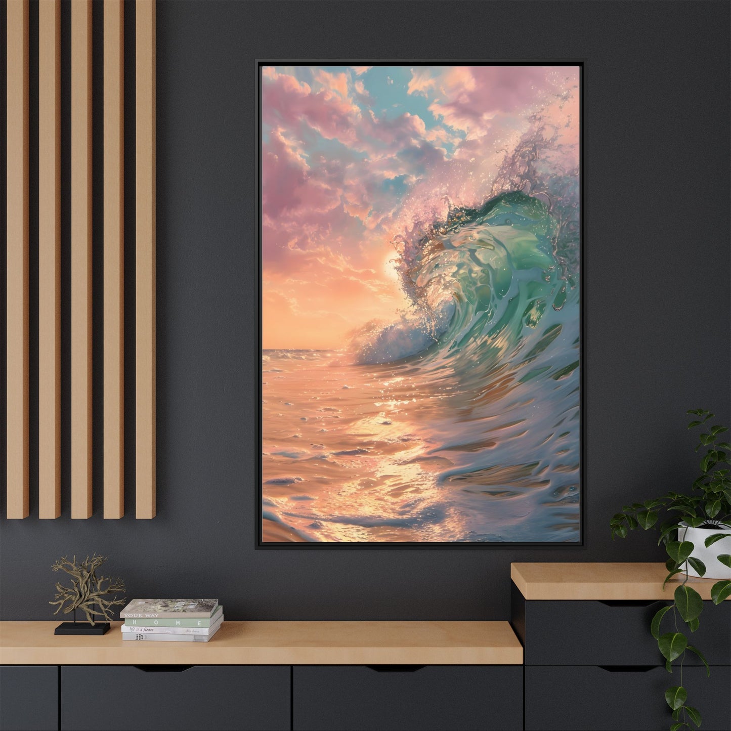 Ocean Wave Framed Canvas Print
