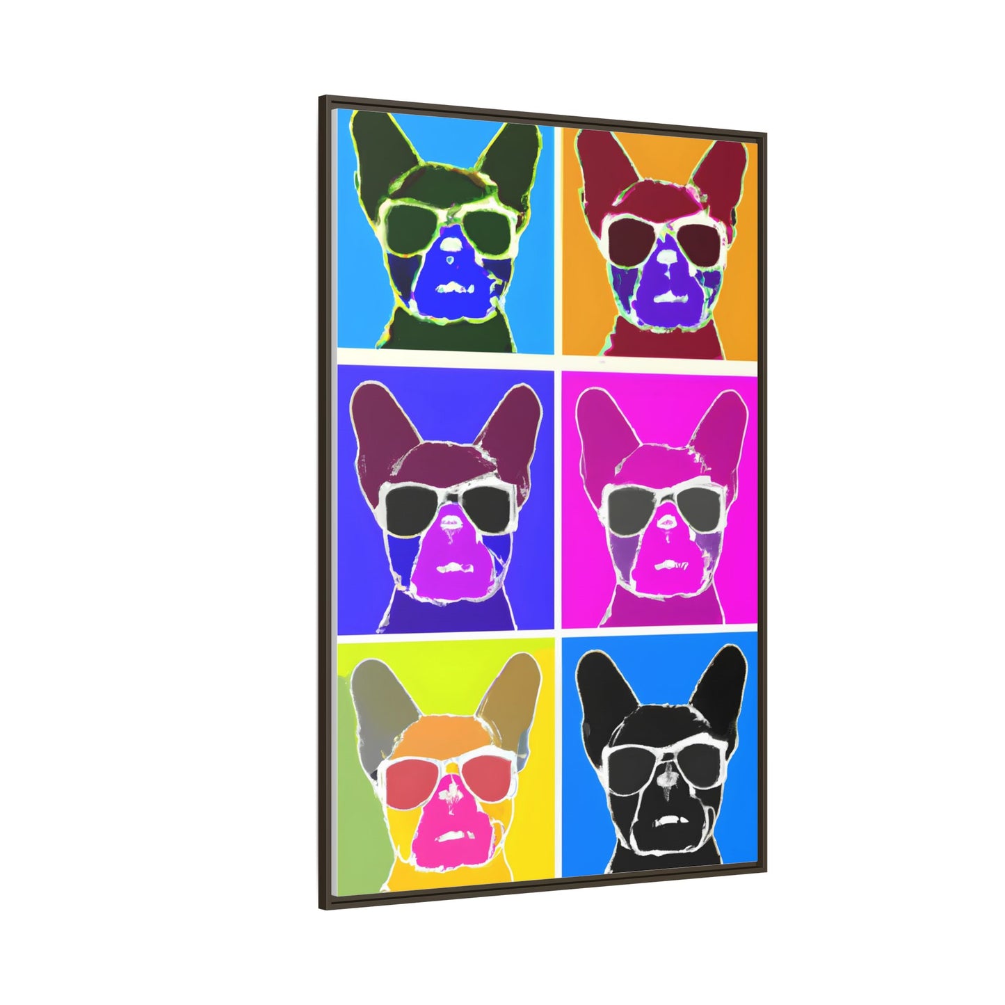 Colorful Dog Art Print - Framed Matte Canvas