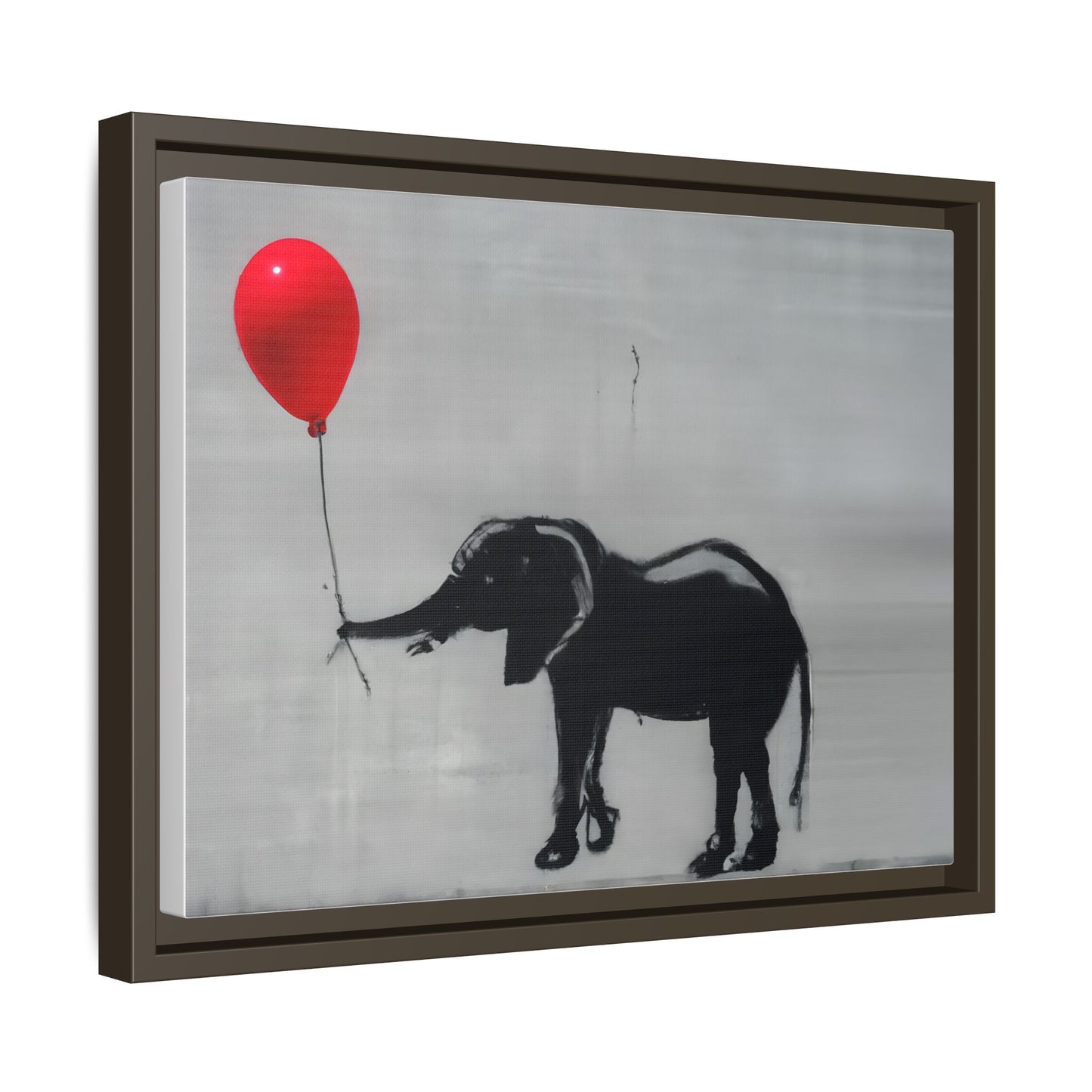 Framed Elephant Canvas Art - Playful Balloon Design