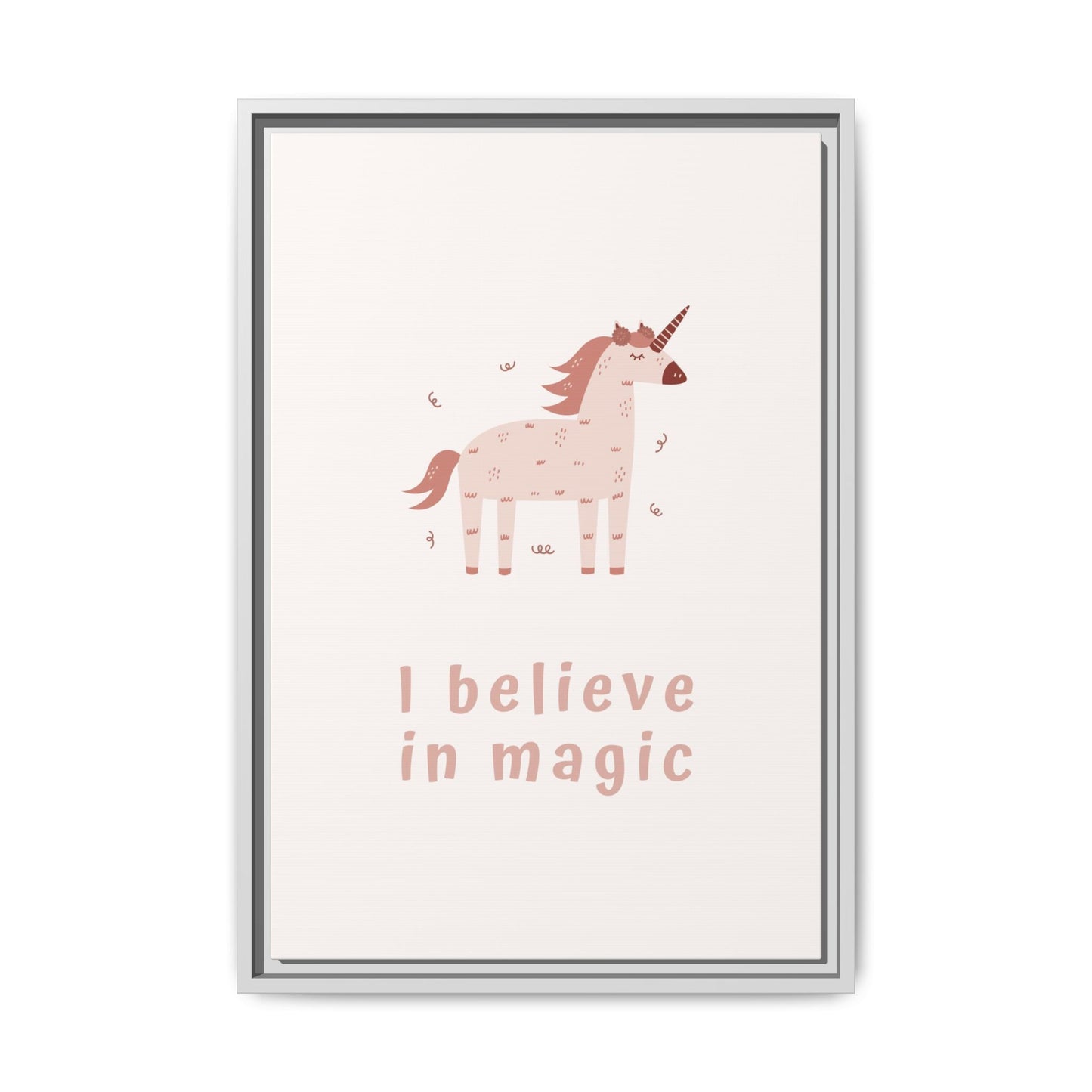 Framed Unicorn Art Print, Magical Home Decor for Kids, Whimsical Nursery Wall Art, Belief in Magic Poster, Gift for Unicorn Lovers