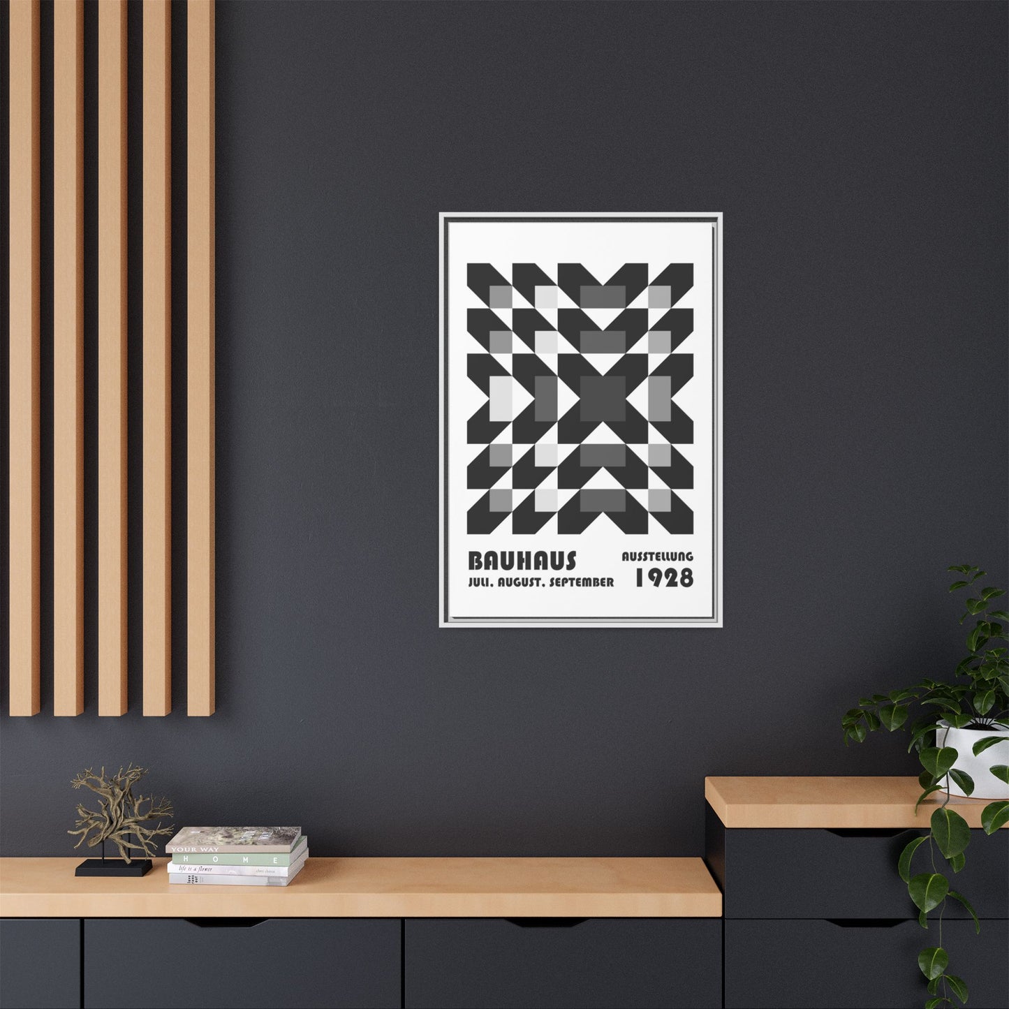 Bauhaus Abstract Framed Canvas Art - Modern Wall Decor for Design Lovers