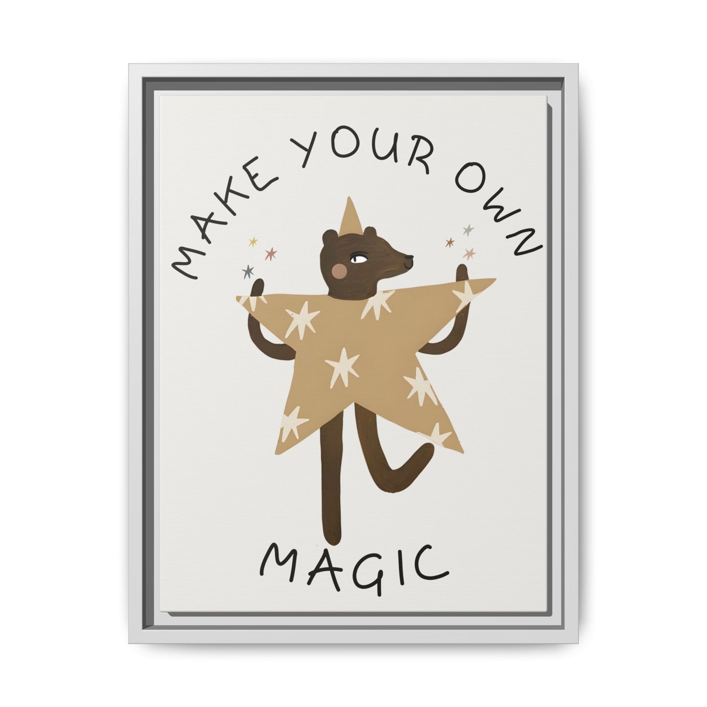 Magic-Inspiring Framed Canvas Art | Home Decor, Wall Art, Inspirational Gift, Bear Decor, Kids Room Artwork
