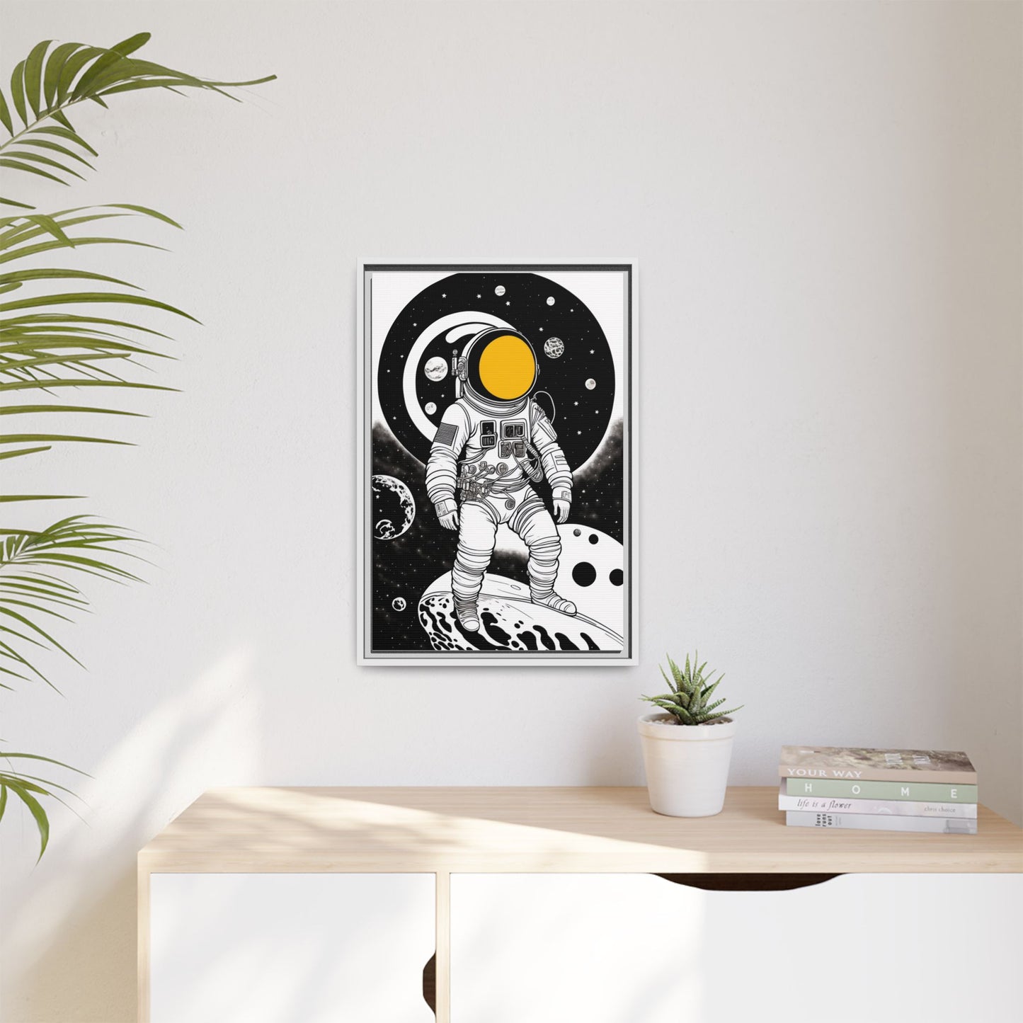 Astronaut Canvas Print, Cosmic Wall Art, Space Decor for Kids, Modern Home Decoration, Gift for Space Enthusiasts, Unique Astronaut Wall Art