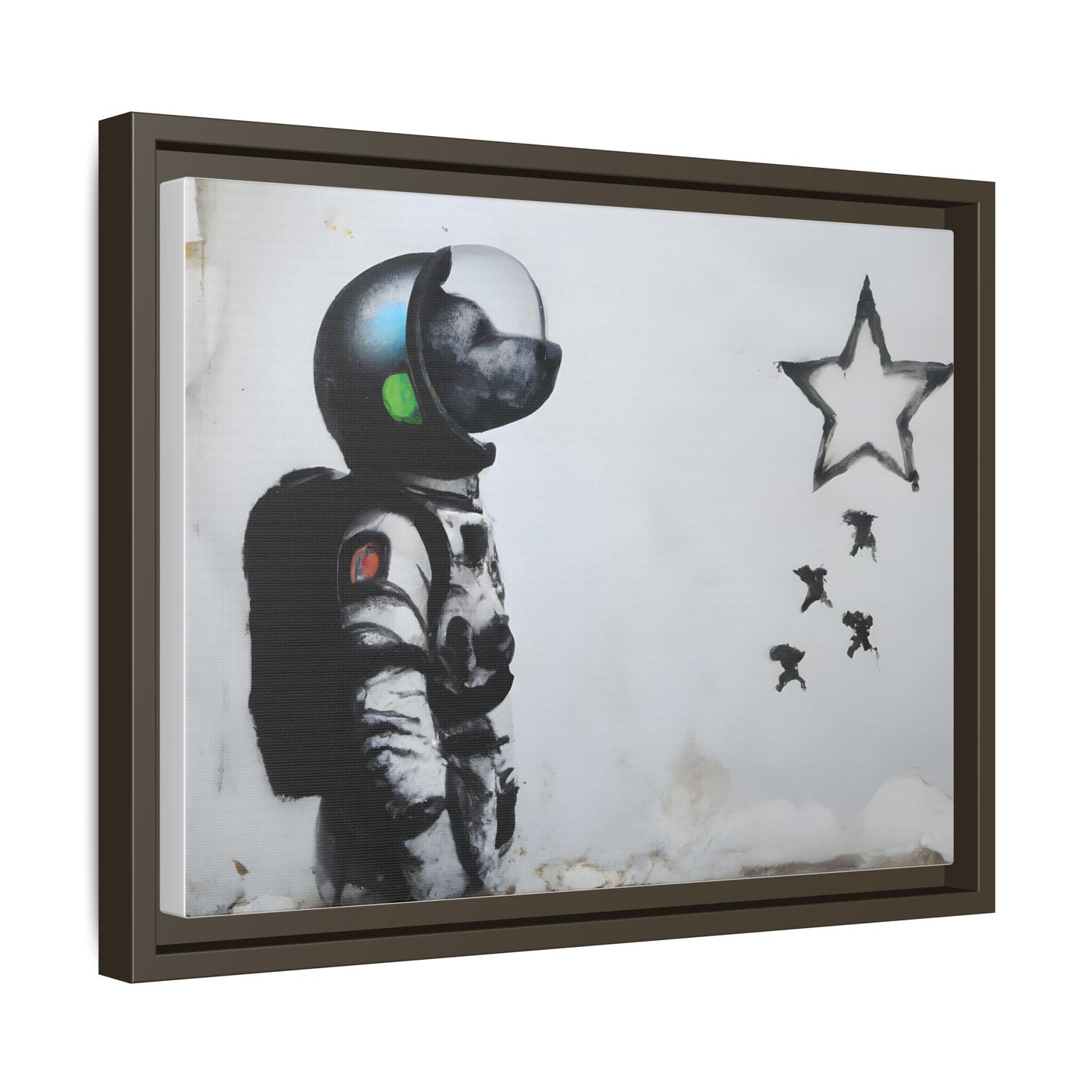 Astronaut Wall Art - Framed Matte Canvas Print for Dreamers and Space Enthusiasts