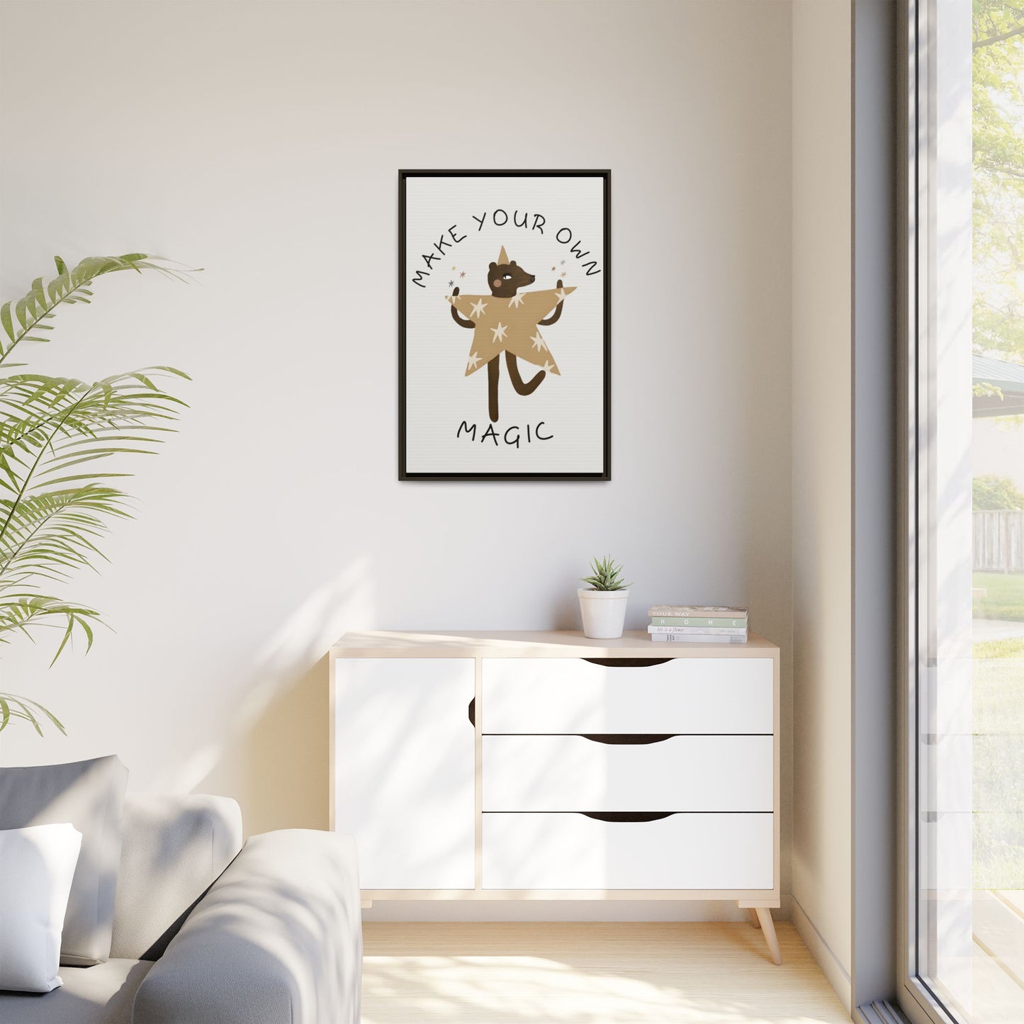Magic-Inspiring Framed Canvas Art | Home Decor, Wall Art, Inspirational Gift, Bear Decor, Kids Room Artwork
