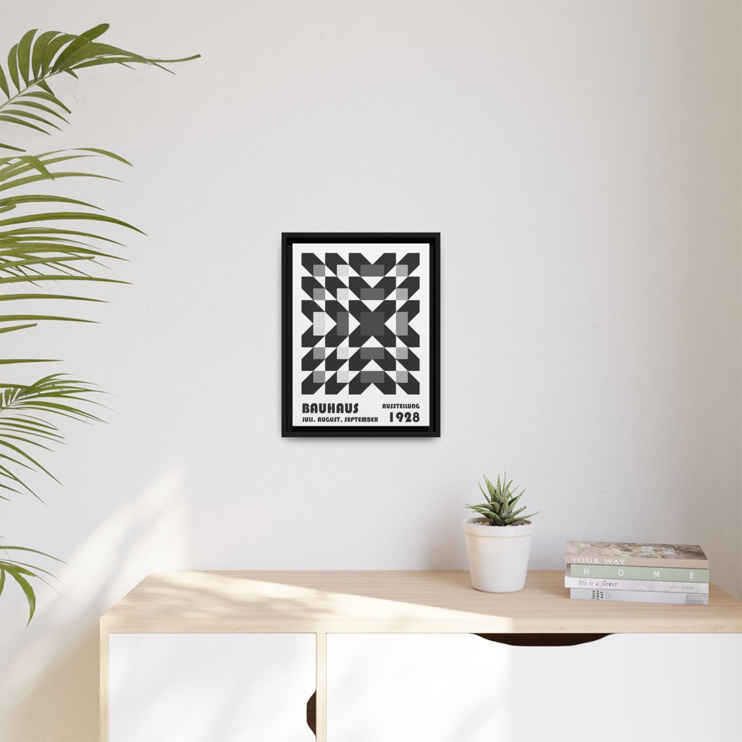 Bauhaus Abstract Framed Canvas Art - Modern Wall Decor for Design Lovers