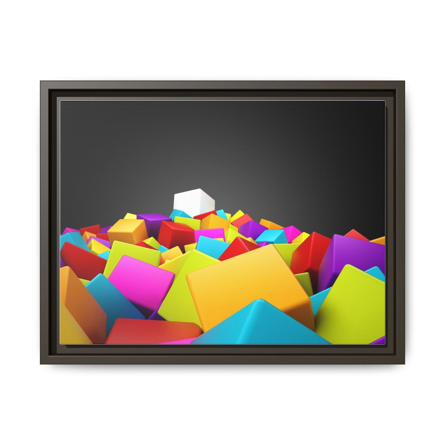 Vibrant Multi-Color Framed Canvas Art - Modern Geometric Decor
