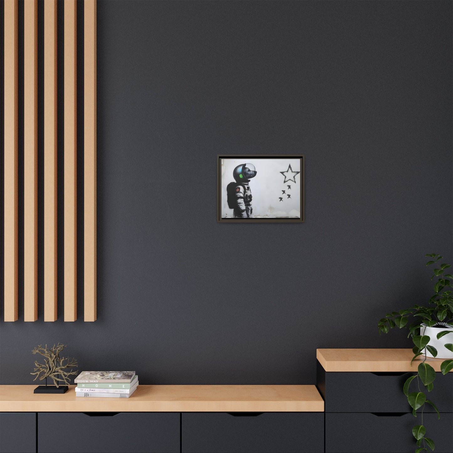 Astronaut Wall Art - Framed Matte Canvas Print for Dreamers and Space Enthusiasts