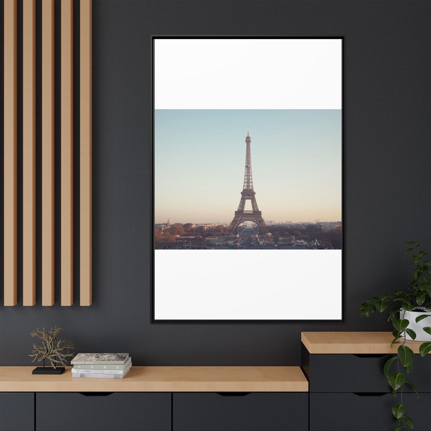 Eiffel Tower Matte Canvas Print - Framed Art for Paris Lovers