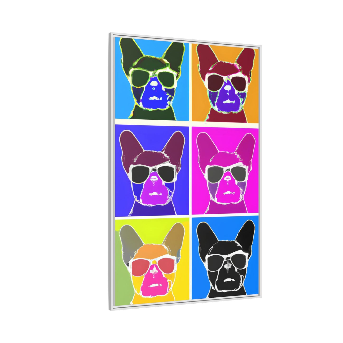Colorful Dog Art Print - Framed Matte Canvas