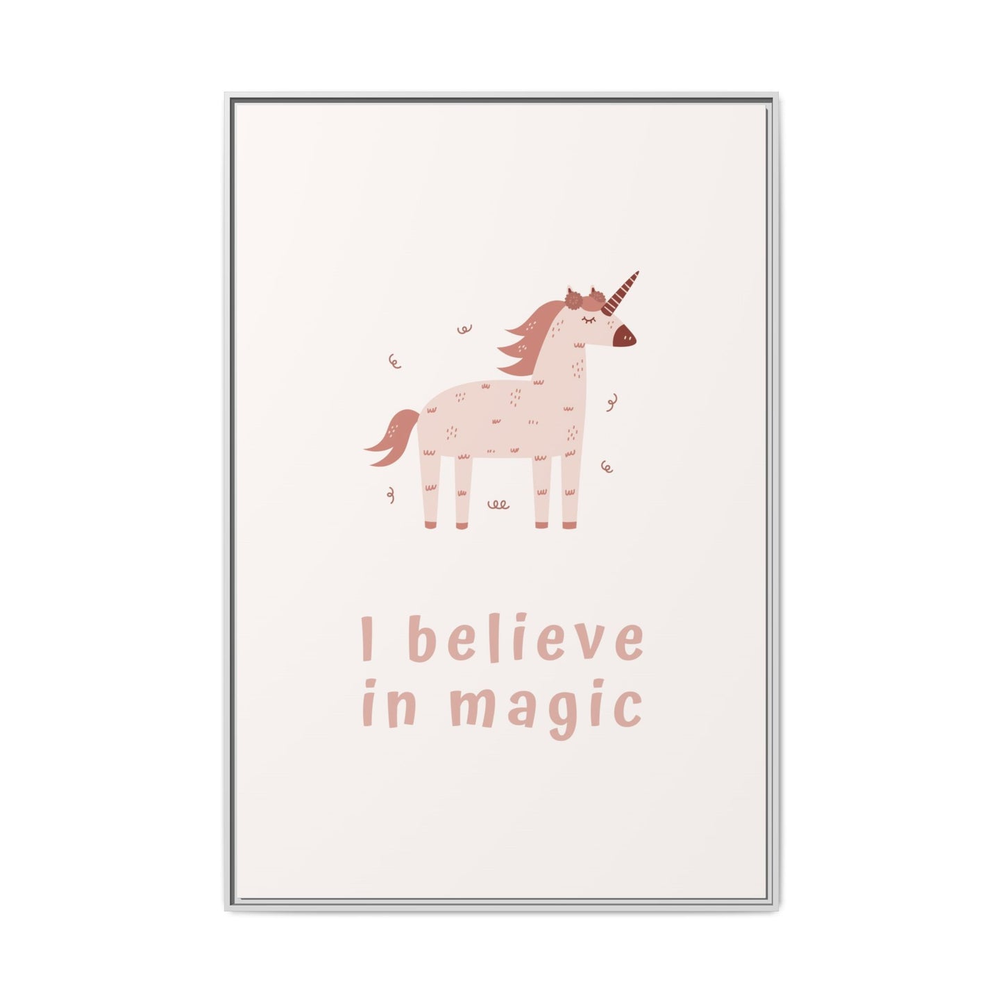Framed Unicorn Art Print, Magical Home Decor for Kids, Whimsical Nursery Wall Art, Belief in Magic Poster, Gift for Unicorn Lovers