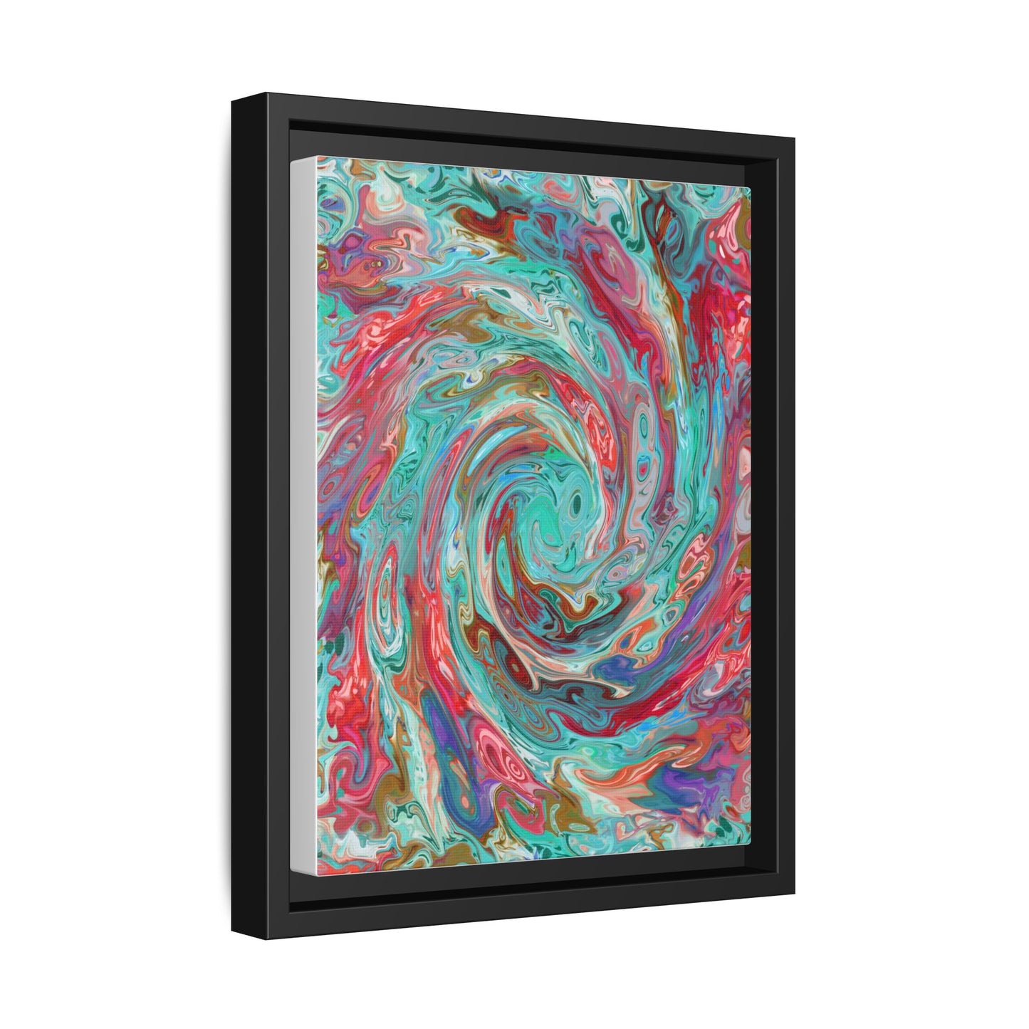 Vibrant Swirl Art Print - Multi-Color Framed Canvas Decor