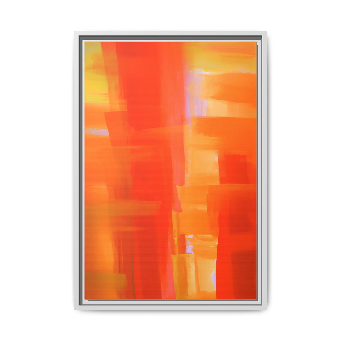 Vibrant Framed Canvas Art - Abstract Multi-Color Decor