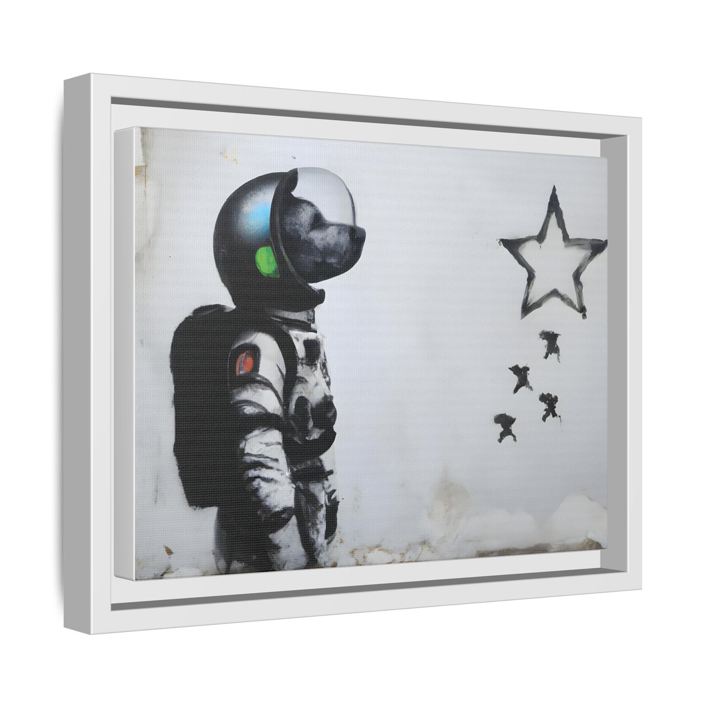 Astronaut Wall Art - Framed Matte Canvas Print for Dreamers and Space Enthusiasts