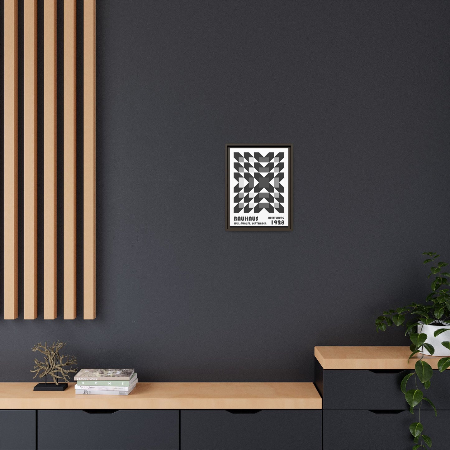 Bauhaus Abstract Framed Canvas Art - Modern Wall Decor for Design Lovers