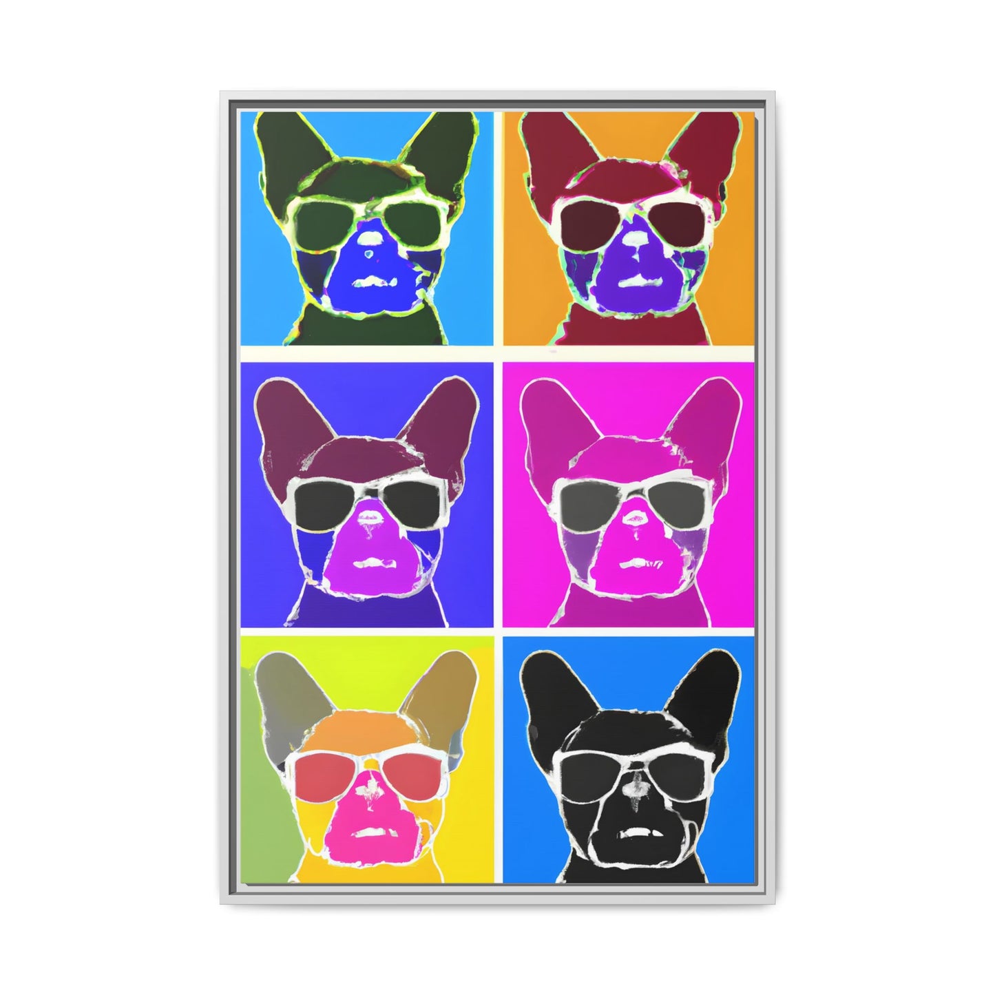 Colorful Dog Art Print - Framed Matte Canvas