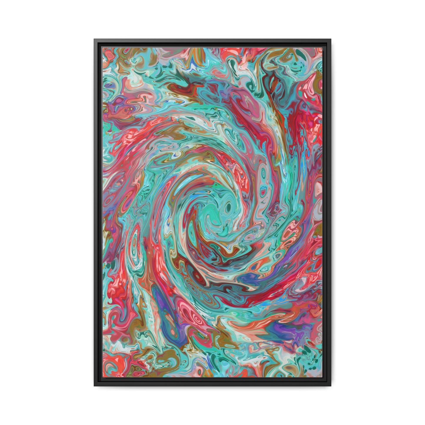 Vibrant Swirl Art Print - Multi-Color Framed Canvas Decor