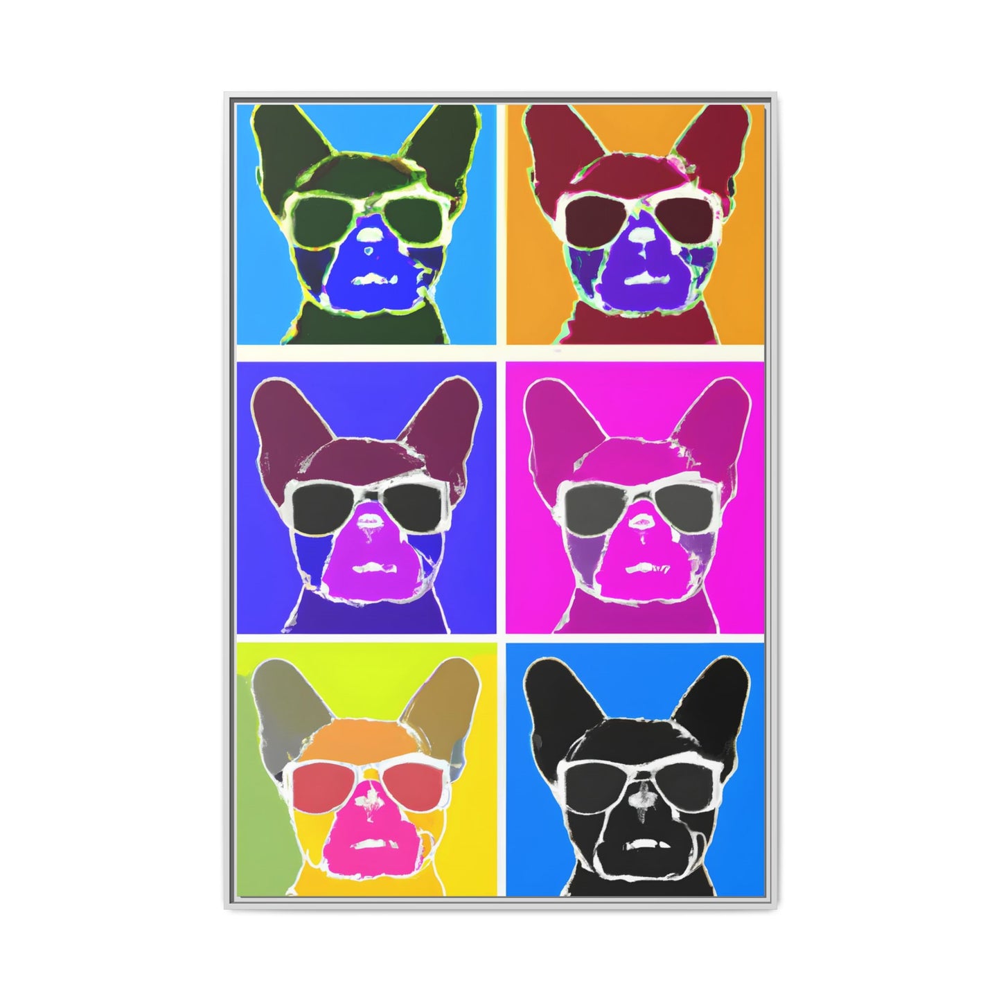 Colorful Dog Art Print - Framed Matte Canvas