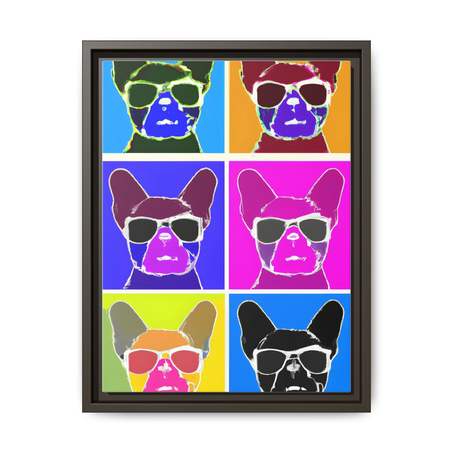 Colorful Dog Art Print - Framed Matte Canvas