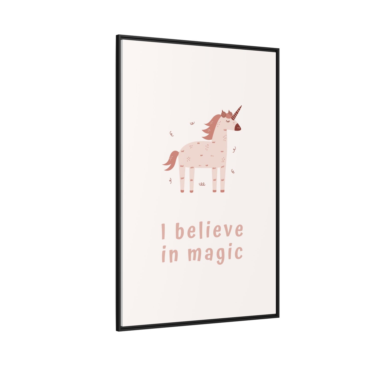 Framed Unicorn Art Print, Magical Home Decor for Kids, Whimsical Nursery Wall Art, Belief in Magic Poster, Gift for Unicorn Lovers