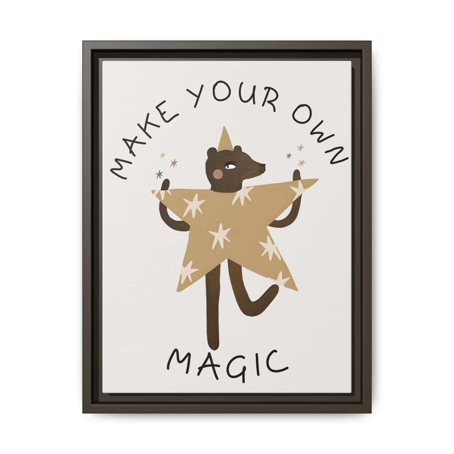 Magic-Inspiring Framed Canvas Art | Home Decor, Wall Art, Inspirational Gift, Bear Decor, Kids Room Artwork