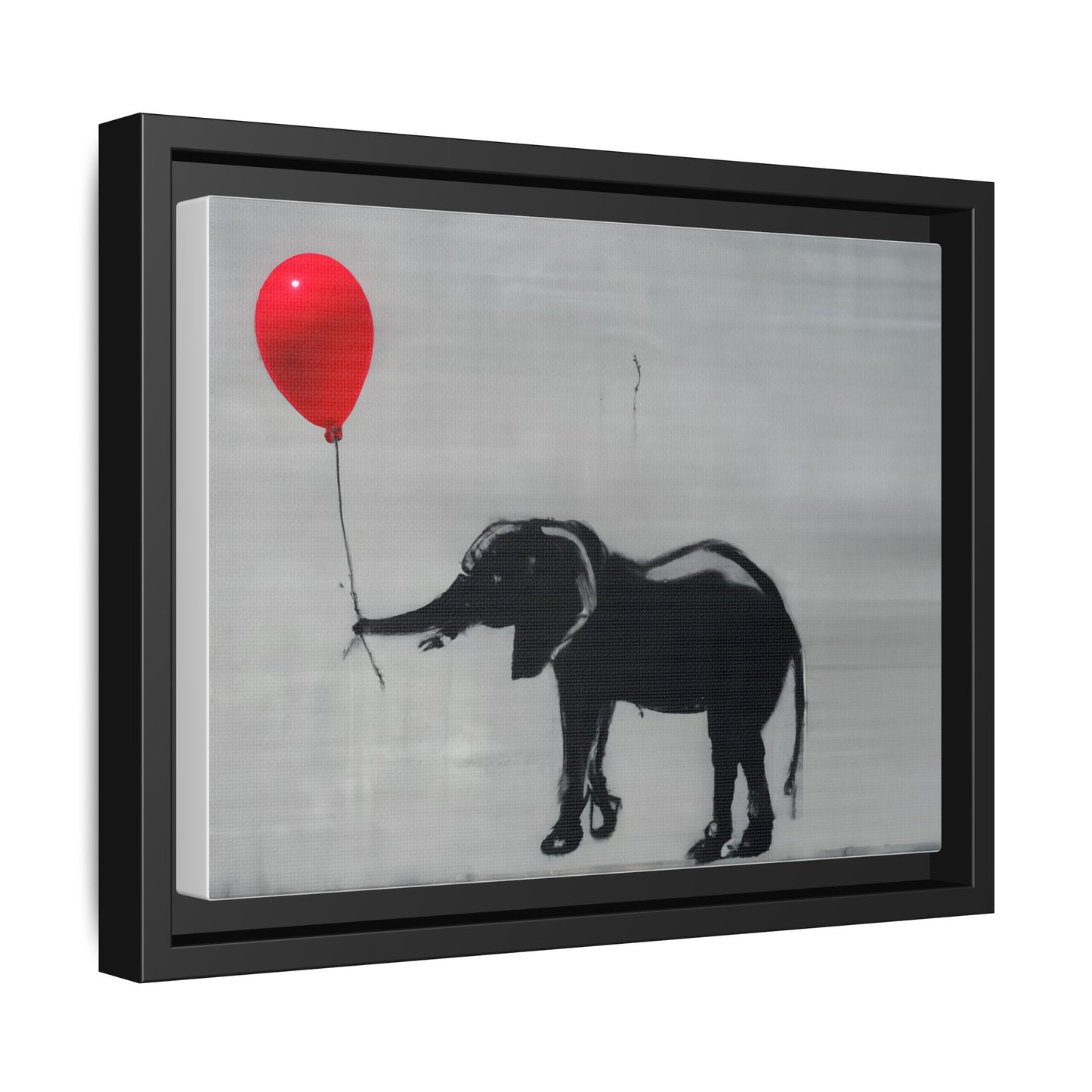 Framed Elephant Canvas Art - Playful Balloon Design