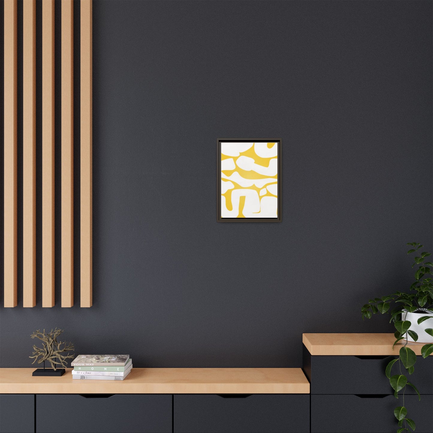 Abstract Yellow Art Print - Framed Matte Canvas Wall Decor