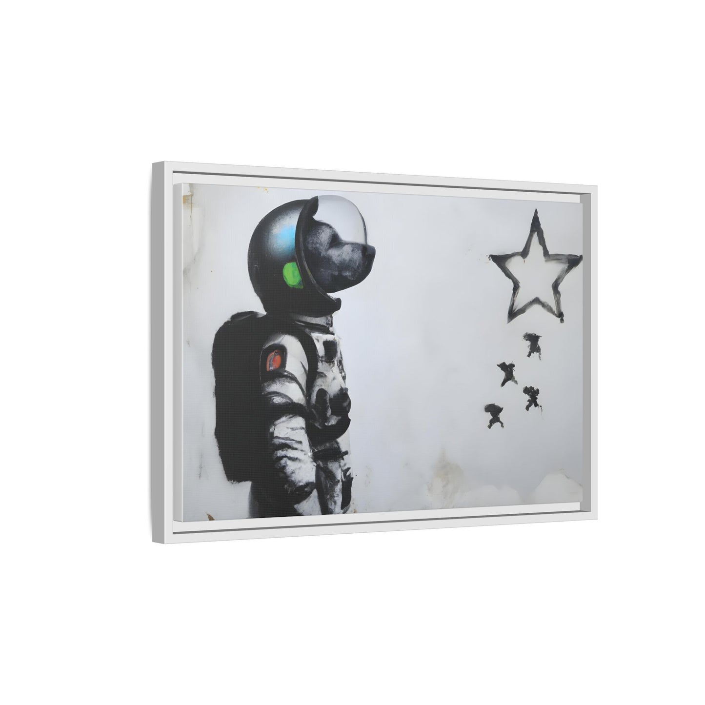 Astronaut Wall Art - Framed Matte Canvas Print for Dreamers and Space Enthusiasts