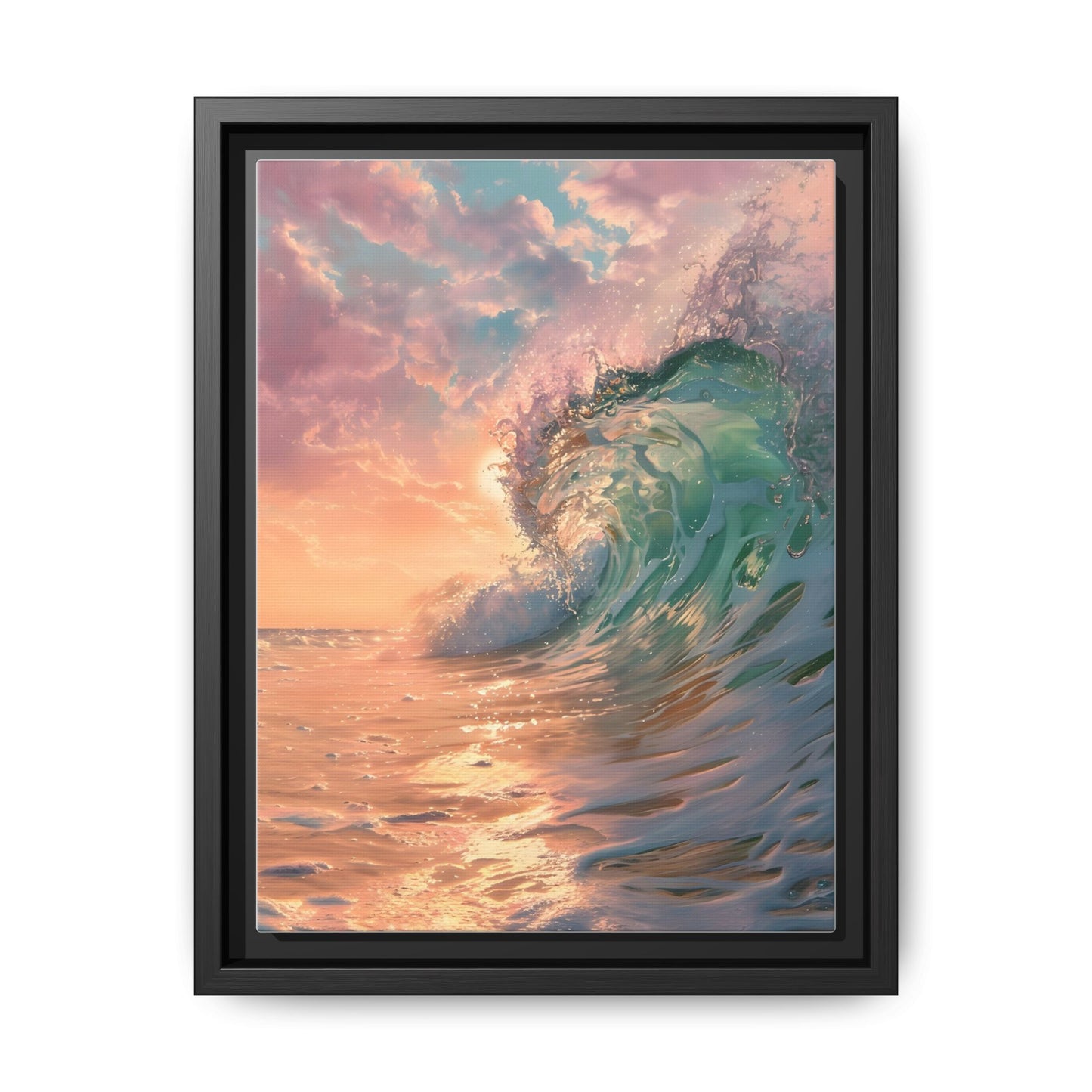 Ocean Wave Framed Canvas Print