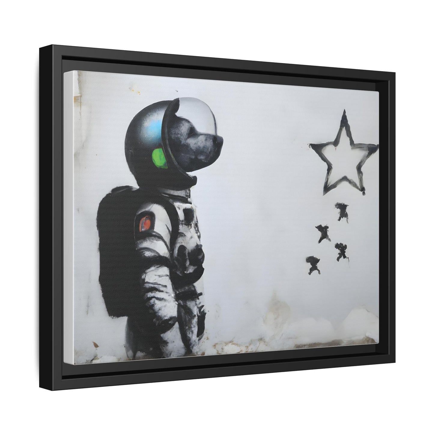 Astronaut Wall Art - Framed Matte Canvas Print for Dreamers and Space Enthusiasts