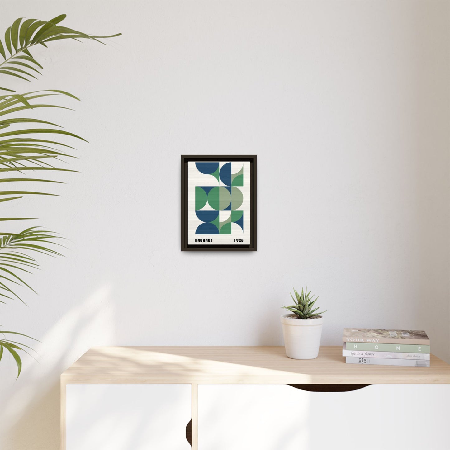 Modern Geometric Wall Art Print - Framed Multi-Color Canvas