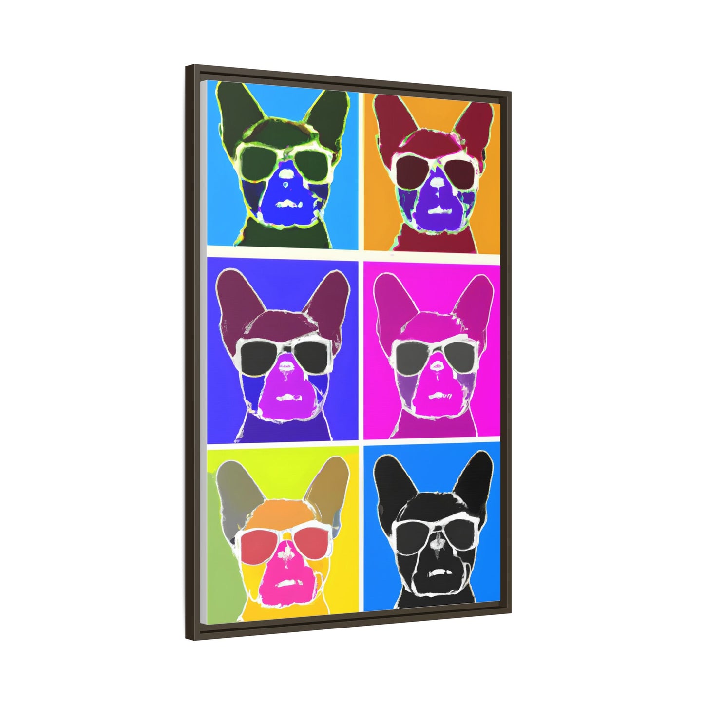 Colorful Dog Art Print - Framed Matte Canvas
